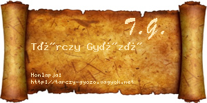 Tárczy Győző névjegykártya
